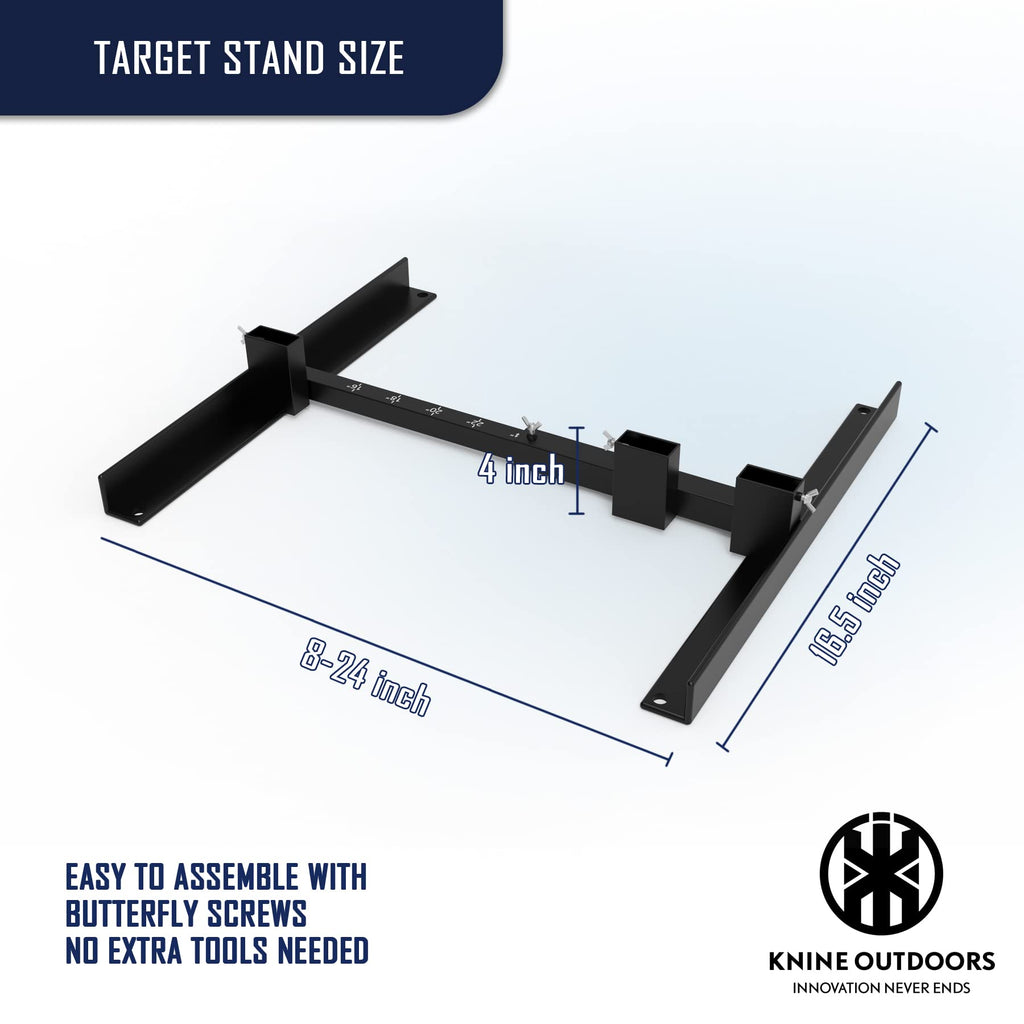 Durable KNINE OUTDOORS Shooting Target Stand in official packaging, easy to assemble with butterfly screws. Available at Curat Cart.