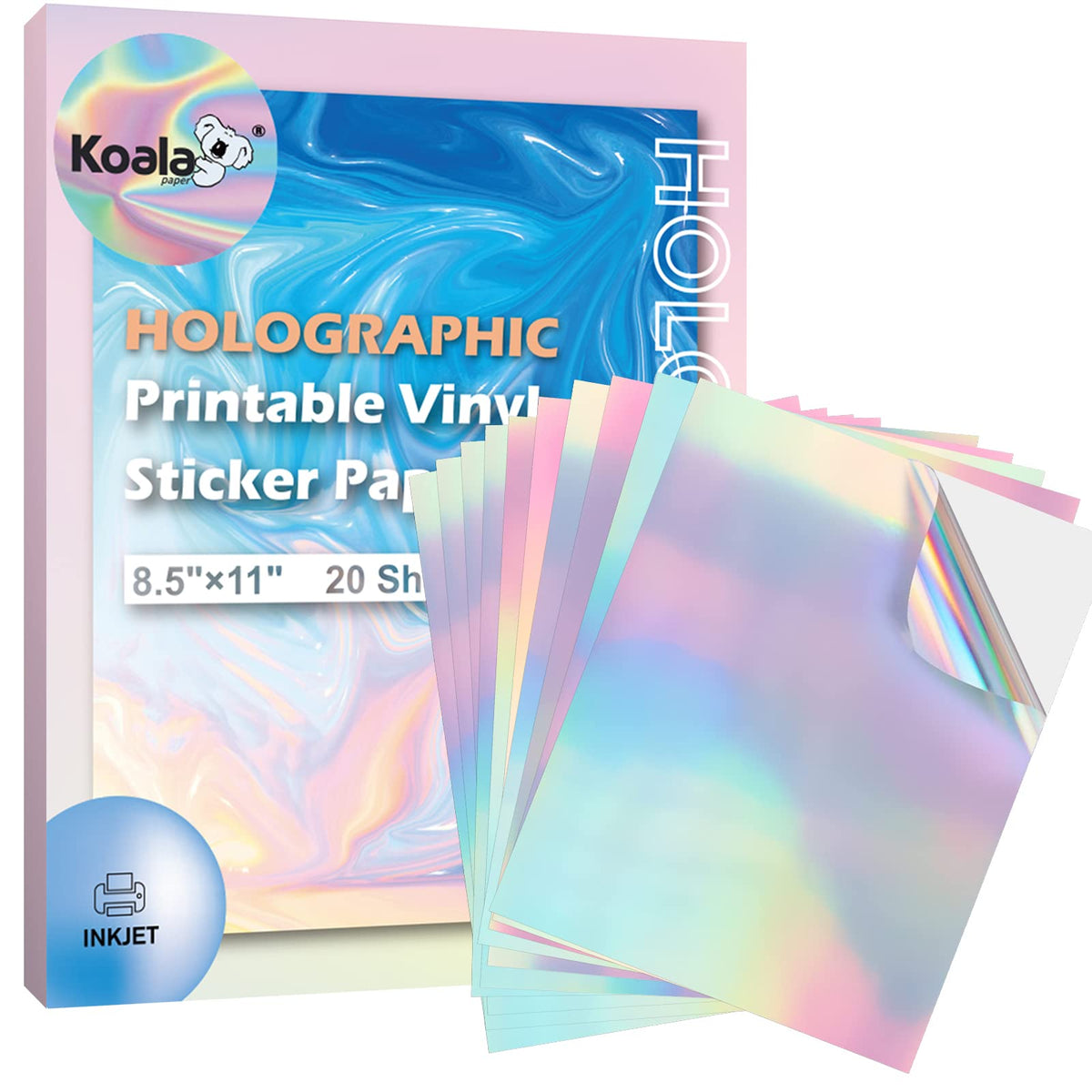 Discover Koala Holographic Sticker Paper, a premium import ideal for vibrant printing. Available at Curat Cart. Perfect for creative projects.