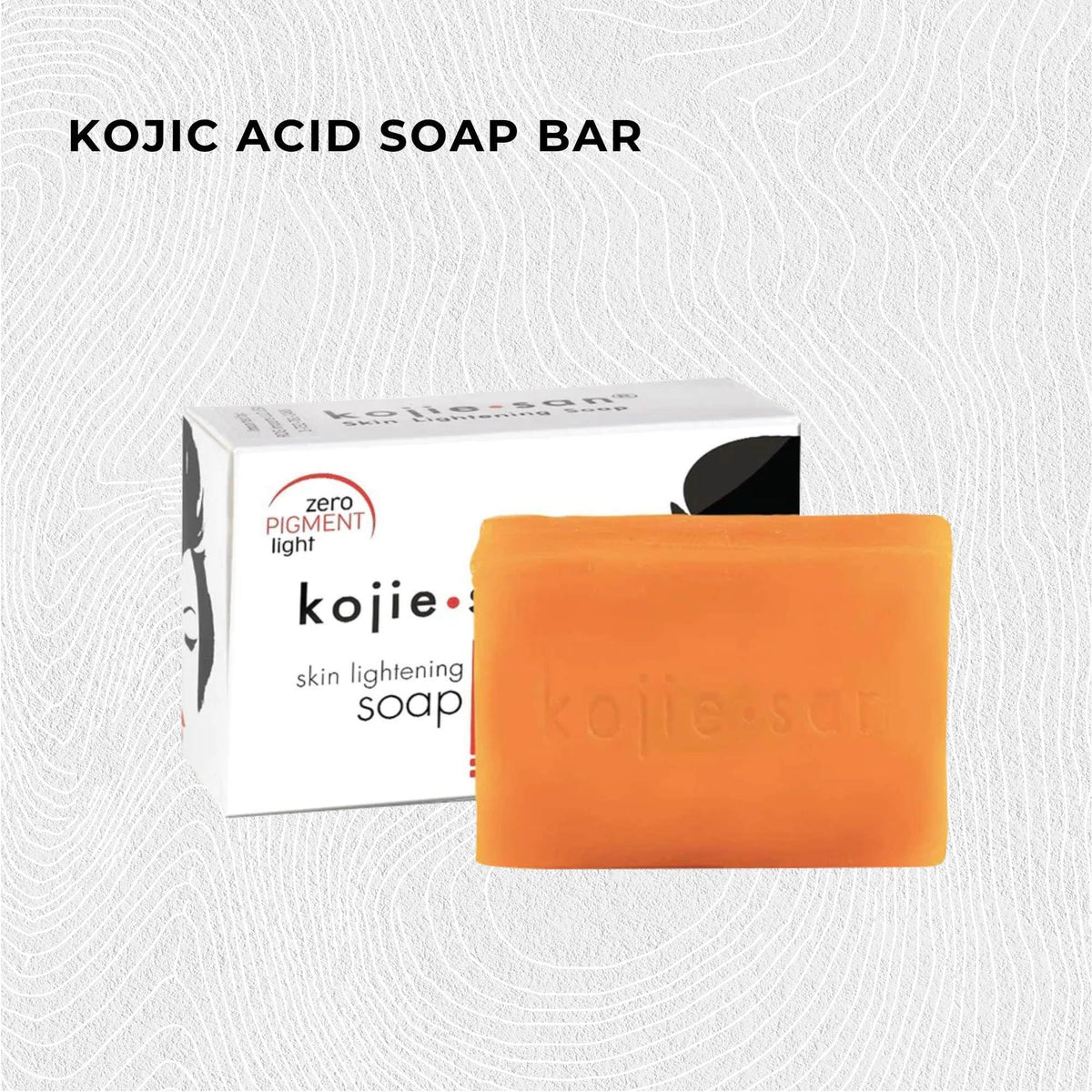 Kojie San skin lightening soap bar, orange in color, with packaging. Verified by CuratCart for quality assurance.