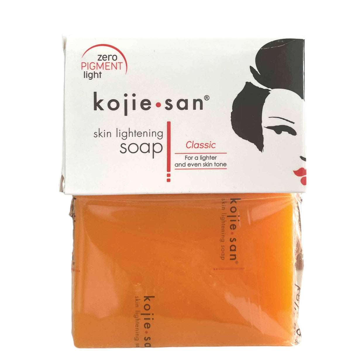 Authentic Kojie San Skin Lightening Soap, designed for a lighter, even skin tone with zero pigment light.
