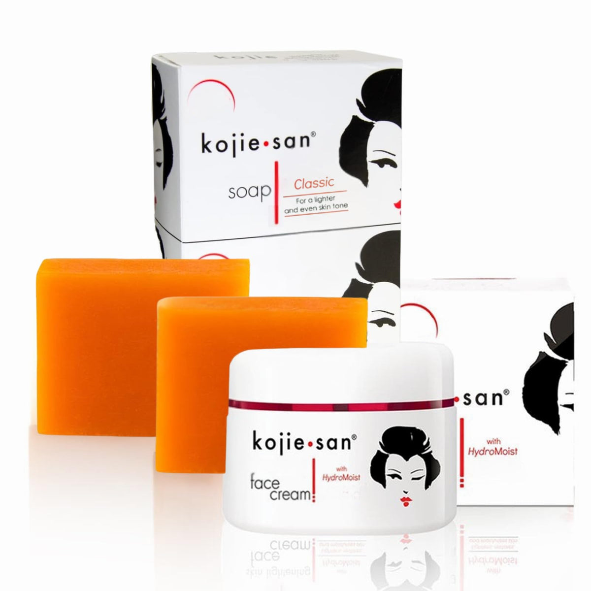 Premium imported Kojie San Skin Lightening Soap and cream for a brighter, even skin tone. Ideal for daily use.