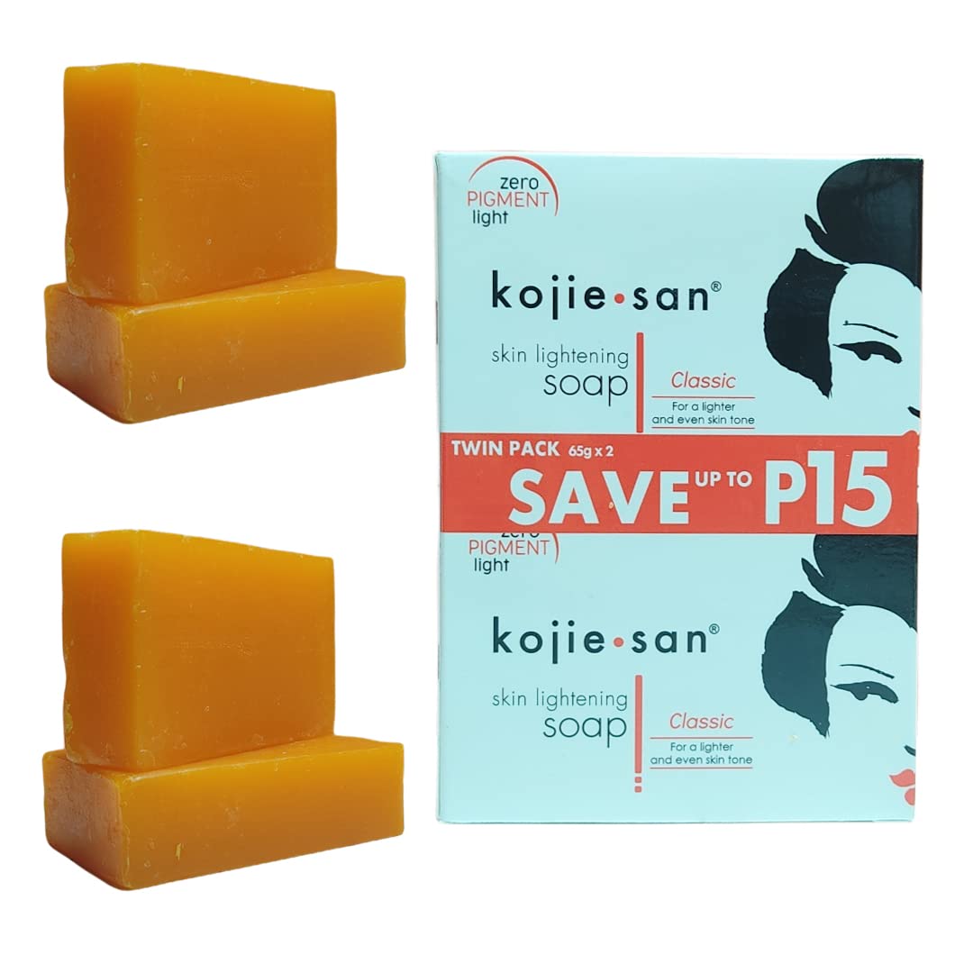 Premium imported Kojie San Skin Lightening Soap, twin pack, ideal for achieving a lighter and even skin tone.