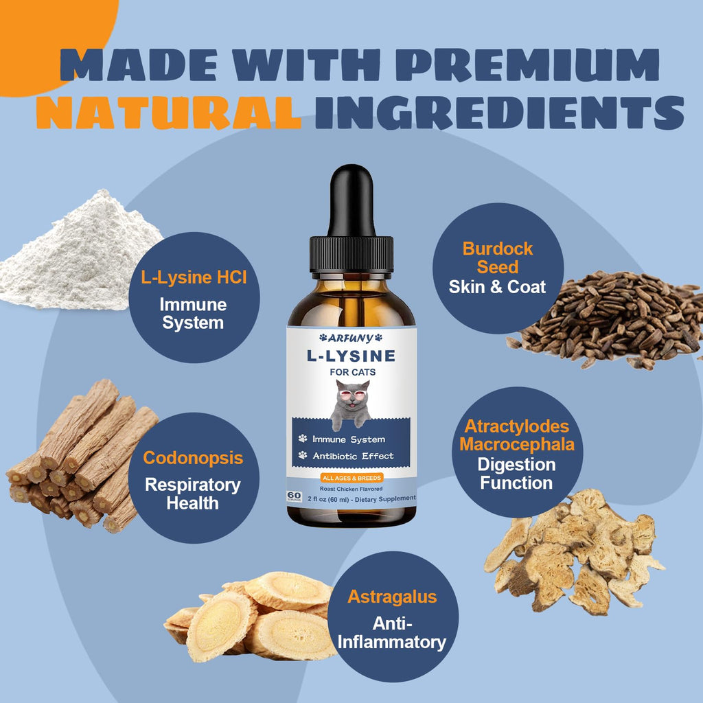 Support your cat's immune system with L-Lysine for Cats from Curat Cart, crafted with premium natural ingredients for daily health.