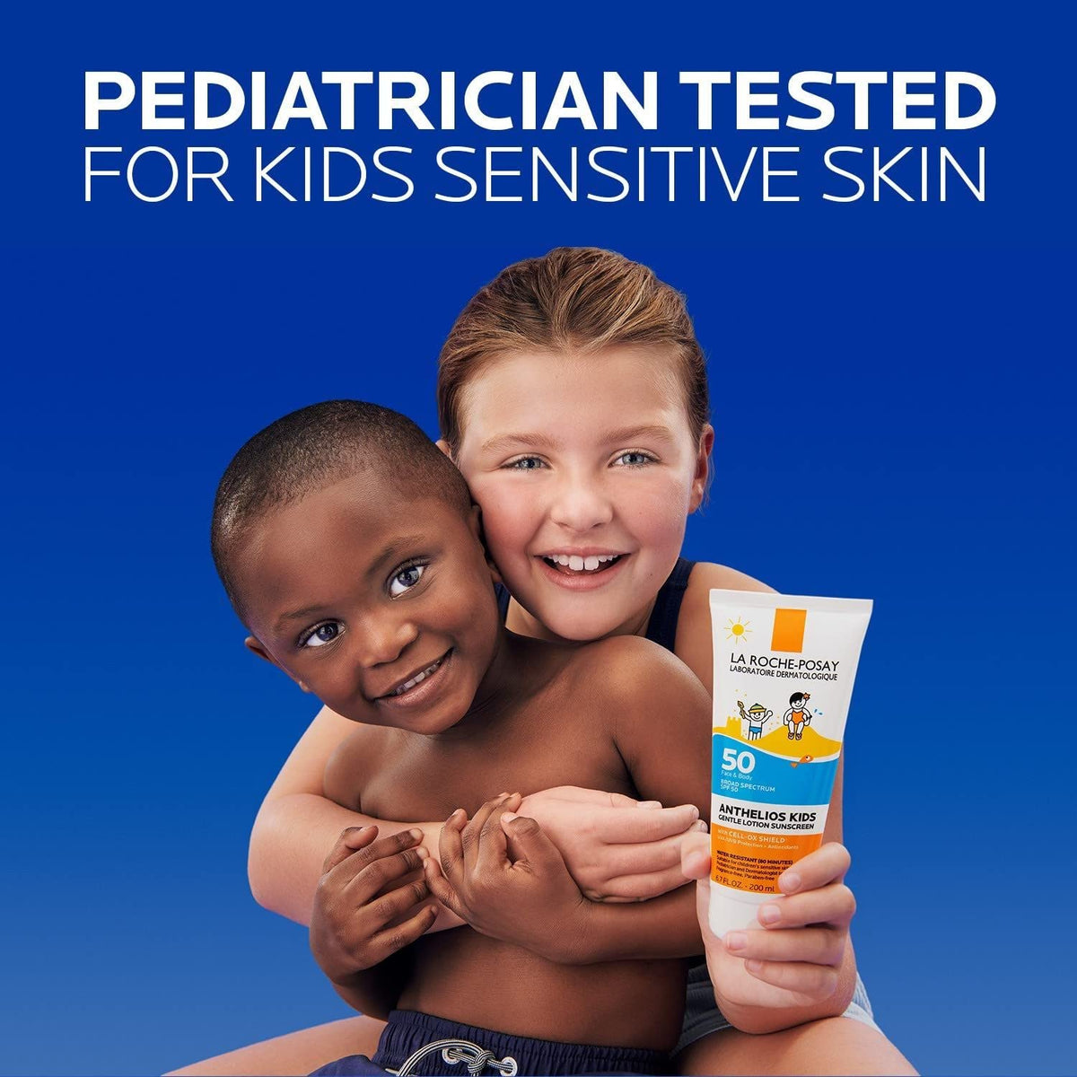 Premium imported La Roche-Posay Anthelios Kids Sunscreen, pediatrician tested for sensitive skin. Ideal for sun protection.