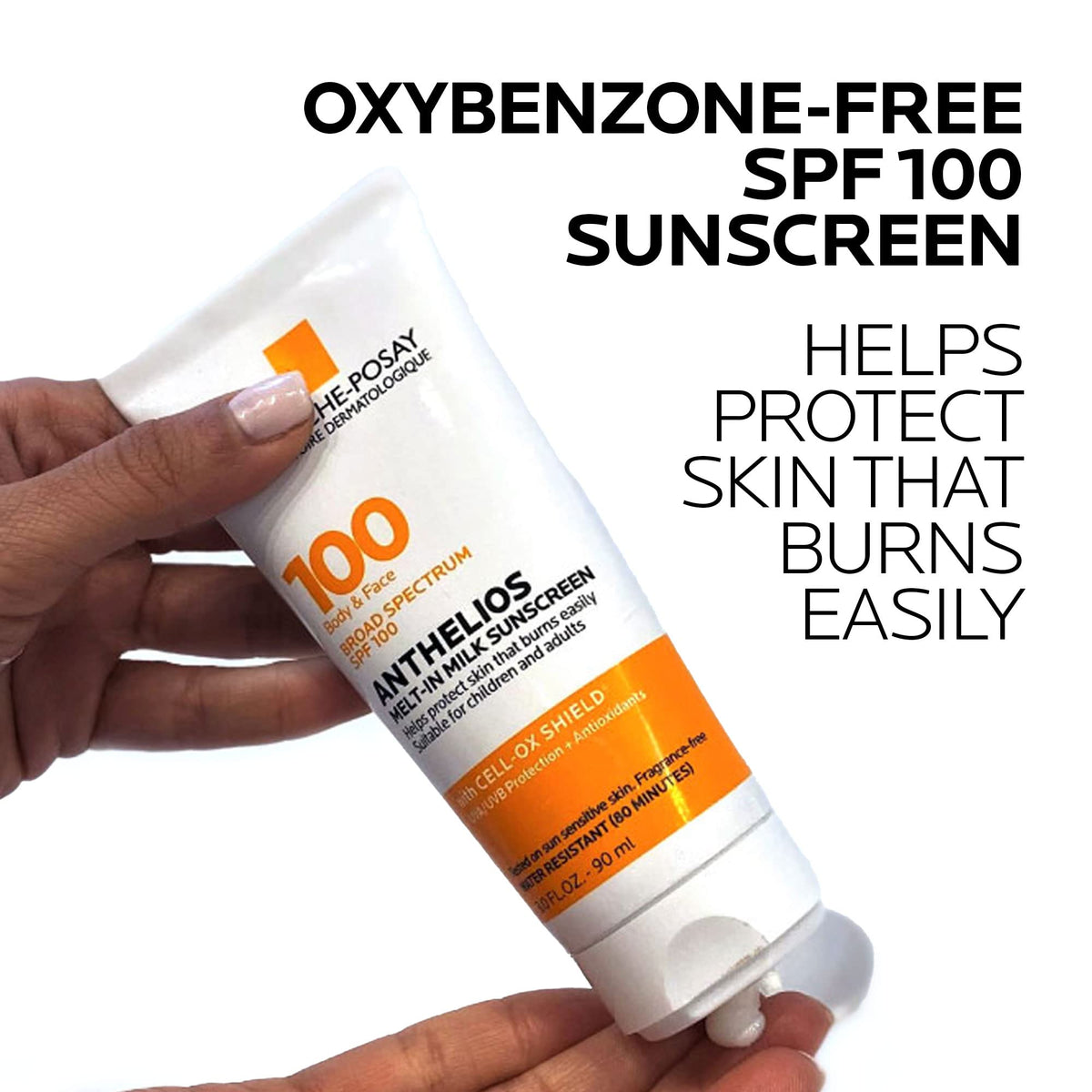 Oxybenzone-free Anthelios Melt-In Milk SPF 100 sunscreen available in India. Order online for effective skin protection.