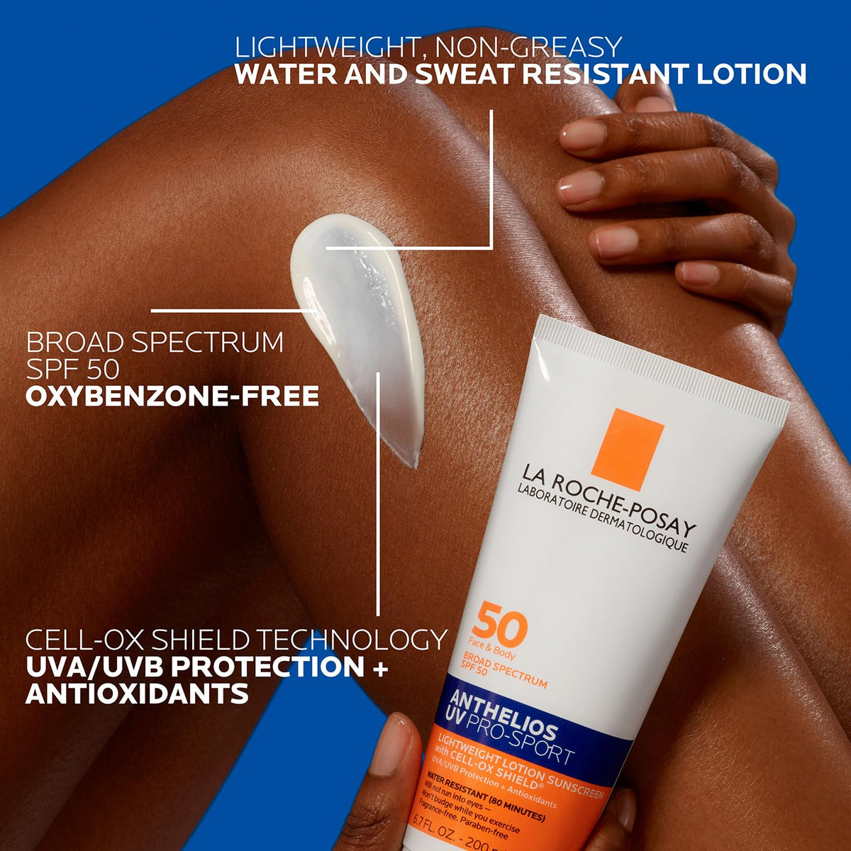 Discover La Roche-Posay Anthelios Sunscreen, a lightweight, non-greasy formula offering SPF 50 protection for outdoor activities.