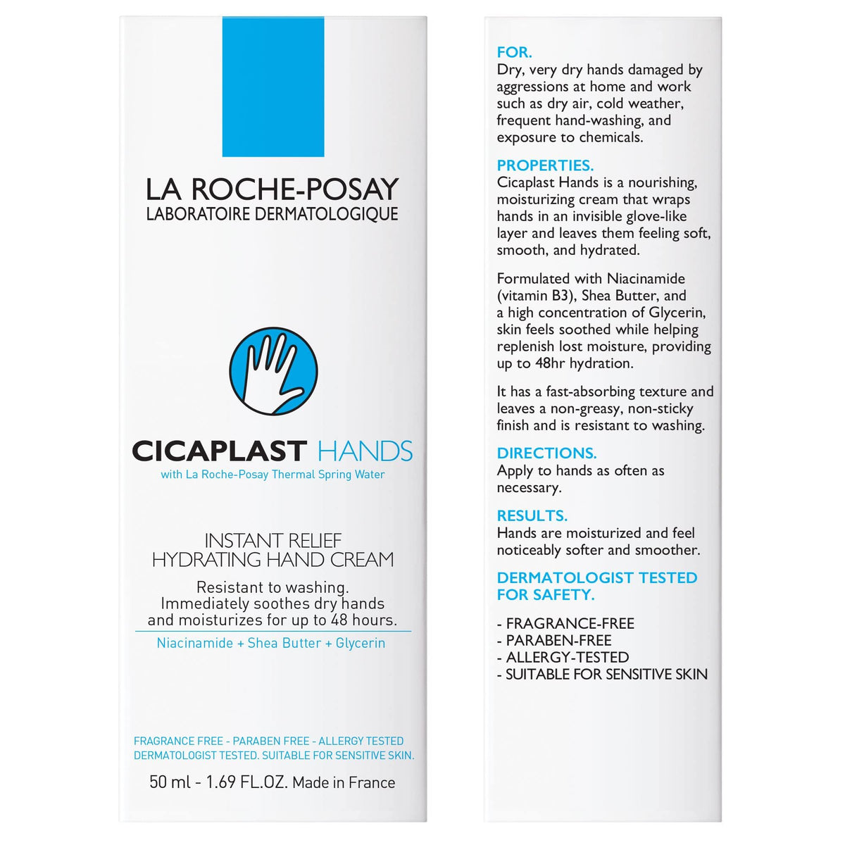 La Roche-Posay Cicaplast Hand Cream, 50ml, available in India. Order online for instant hydration and skin relief.