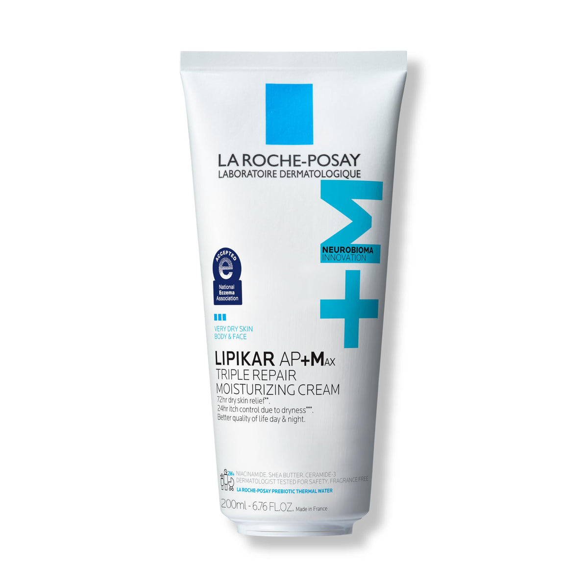 La Roche-Posay Lipikar AP+MAX Cream for very dry skin, 200ml, verified by CuratCart for trusted skincare solutions.