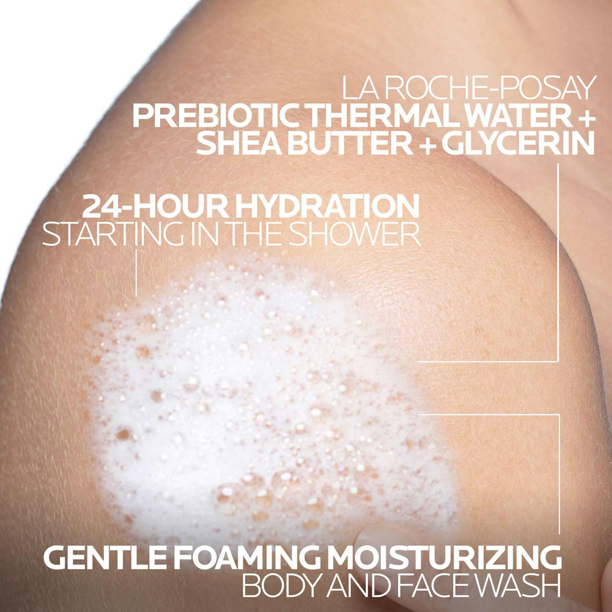 Premium imported La Roche-Posay Lipikar AP+ Wash offers 24-hour hydration with gentle foaming action, ideal for body and face.