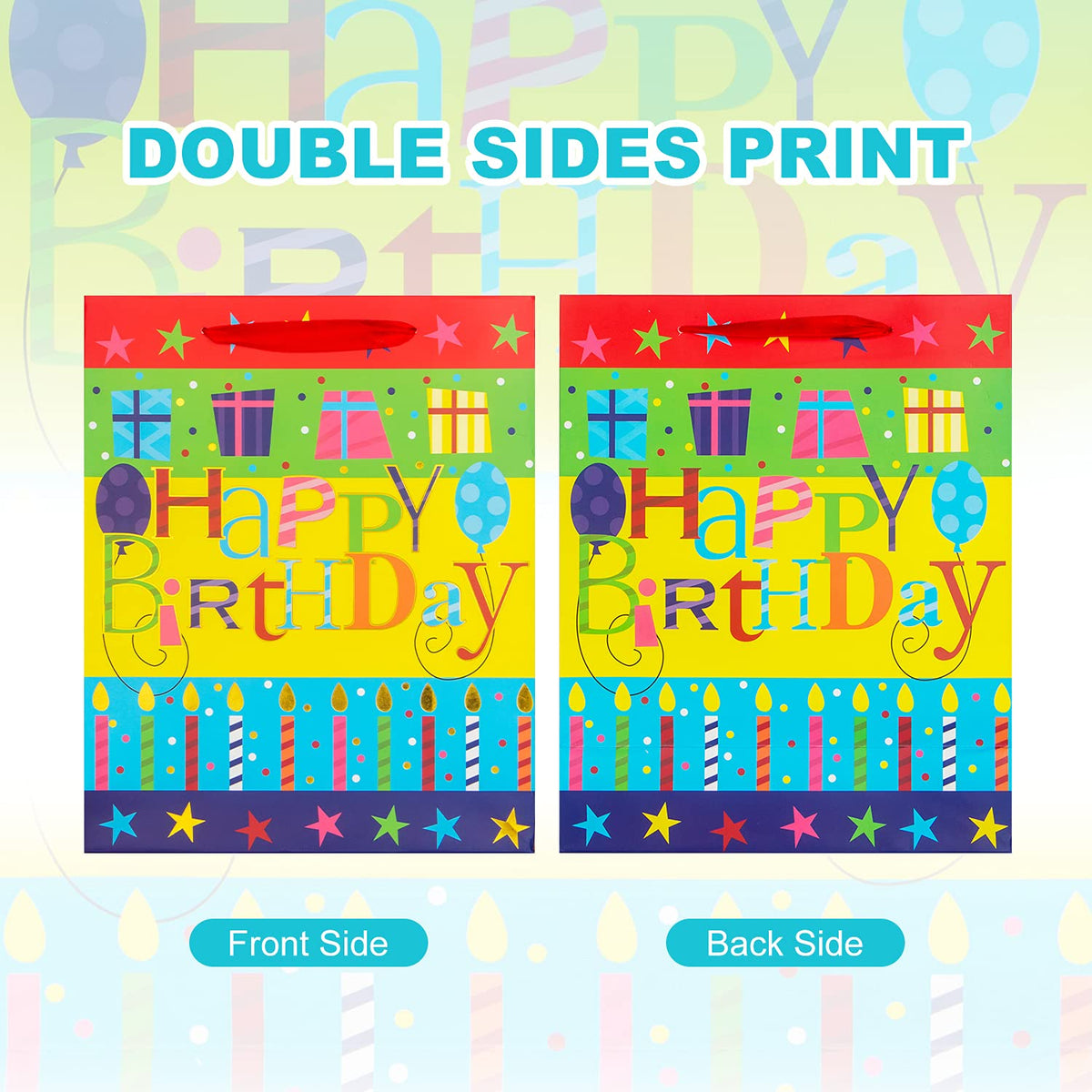 Laidans Happy Birthday Gift Bags feature vibrant double-sided print, 100% Authentic and available at Curat Cart in India.
