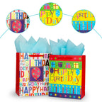 Vibrant Laidans Happy Birthday Gift Bags with high-quality finish, perfect for presenting gifts. Available at Curat Cart.