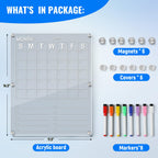 Upgrade your organization with this Acrylic Magnetic Calendar for Refrigerator from Curat Cart, perfect for daily planning. Stay on track!