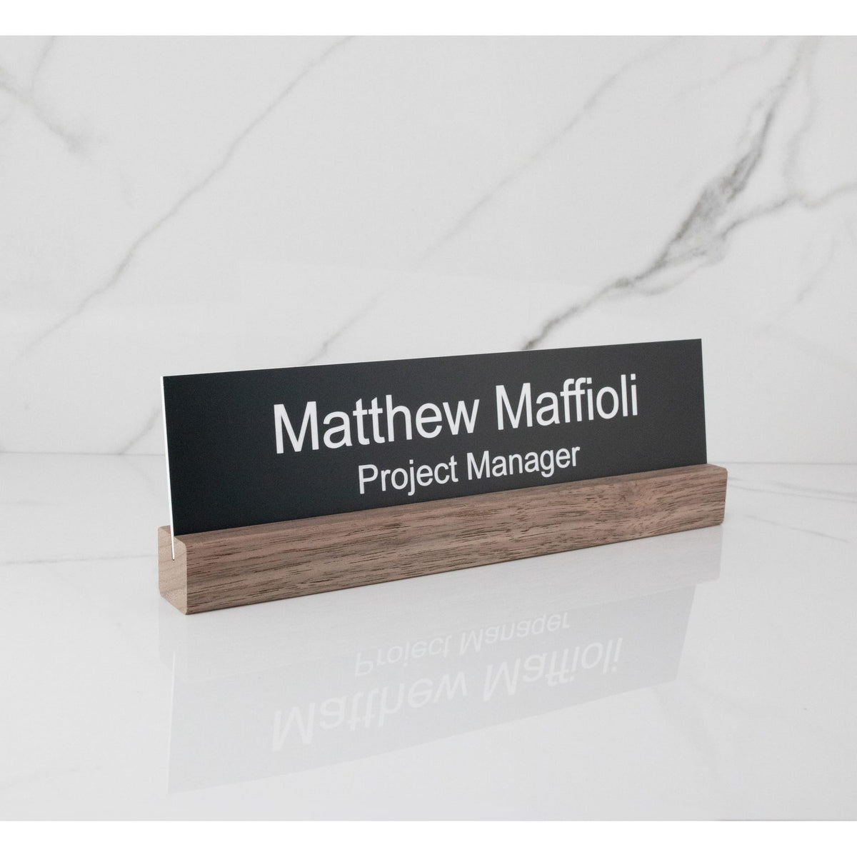 Custom engraved name plates from Curat Cart, showcasing premium imported quality for professional settings. Elevate your workspace.