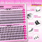 Explore our DIY Bottom Lash Clusters Kit with 240 pieces in two styles, featuring fluffy 100D thickness for a beautiful, lightweight look.