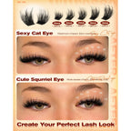 Premium imported lash clusters for a fluffy, dramatic look. Customize your style for sexy or cute eye effects.