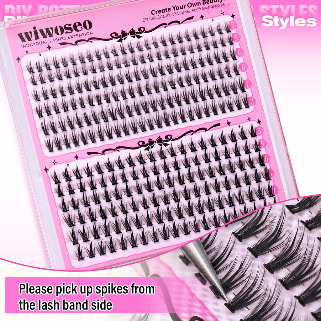 Premium imported Lash Clusters Kit showcasing fluffy, thick 100D lashes for personalized eye enhancement.