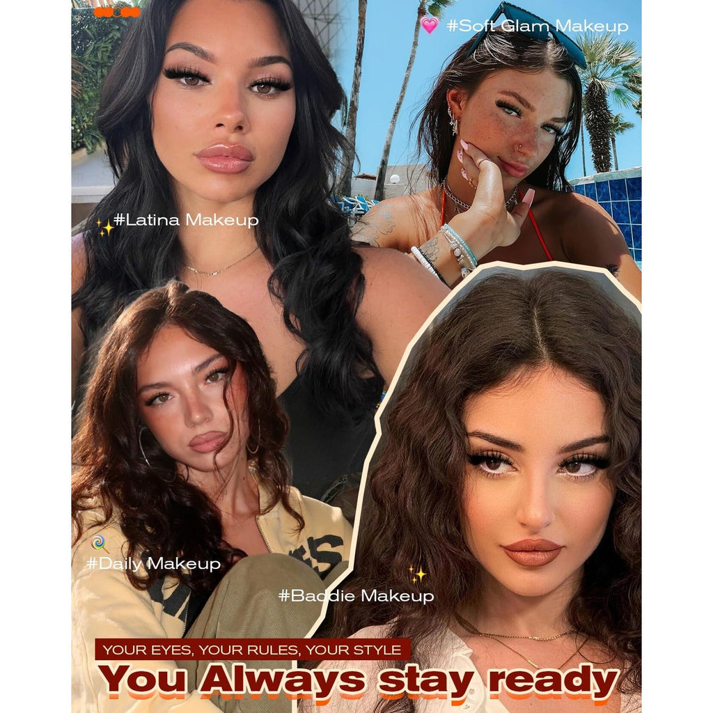 Stunning lash clusters kit featuring diverse models showcasing various flattering makeup styles. Verified by CuratCart.