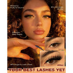 Lash Clusters Kit featuring fluffy 100D thickness, showcasing dramatic volume and all-day comfort. Perfect for stunning lash looks.