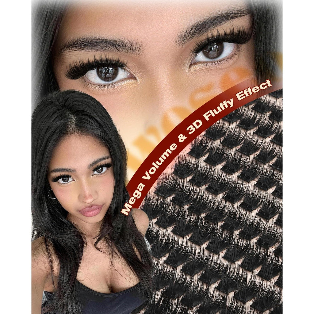 Discover the Mega Volume Fluffy 100D Lash Clusters Kit, designed for a stunning 3D effect and authentic look.