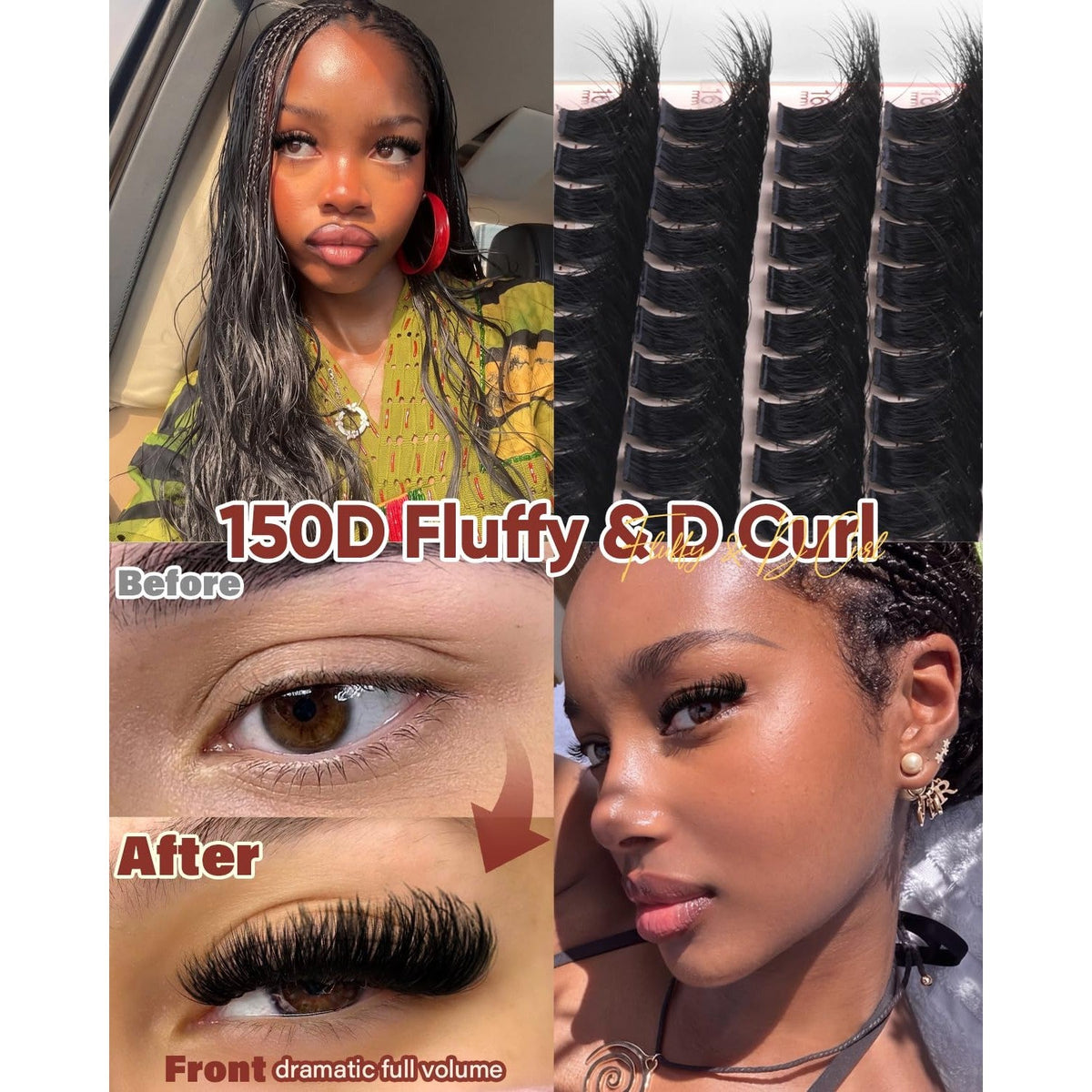 Transform your look with our 100% genuine Fluffy 100D Thick Lash Clusters Kit, offering dramatic volume and curl.