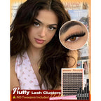 Enhance your look with this premium imported Fluffy Lash Clusters Kit featuring 100D thickness for a dramatic effect.