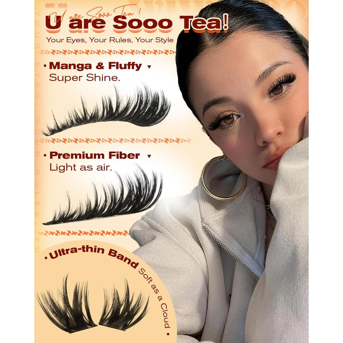Explore the Fluffy 100D Thick Eyel Lash Clusters Kit, lightweight and easy to apply. Order online for stunning lashes!