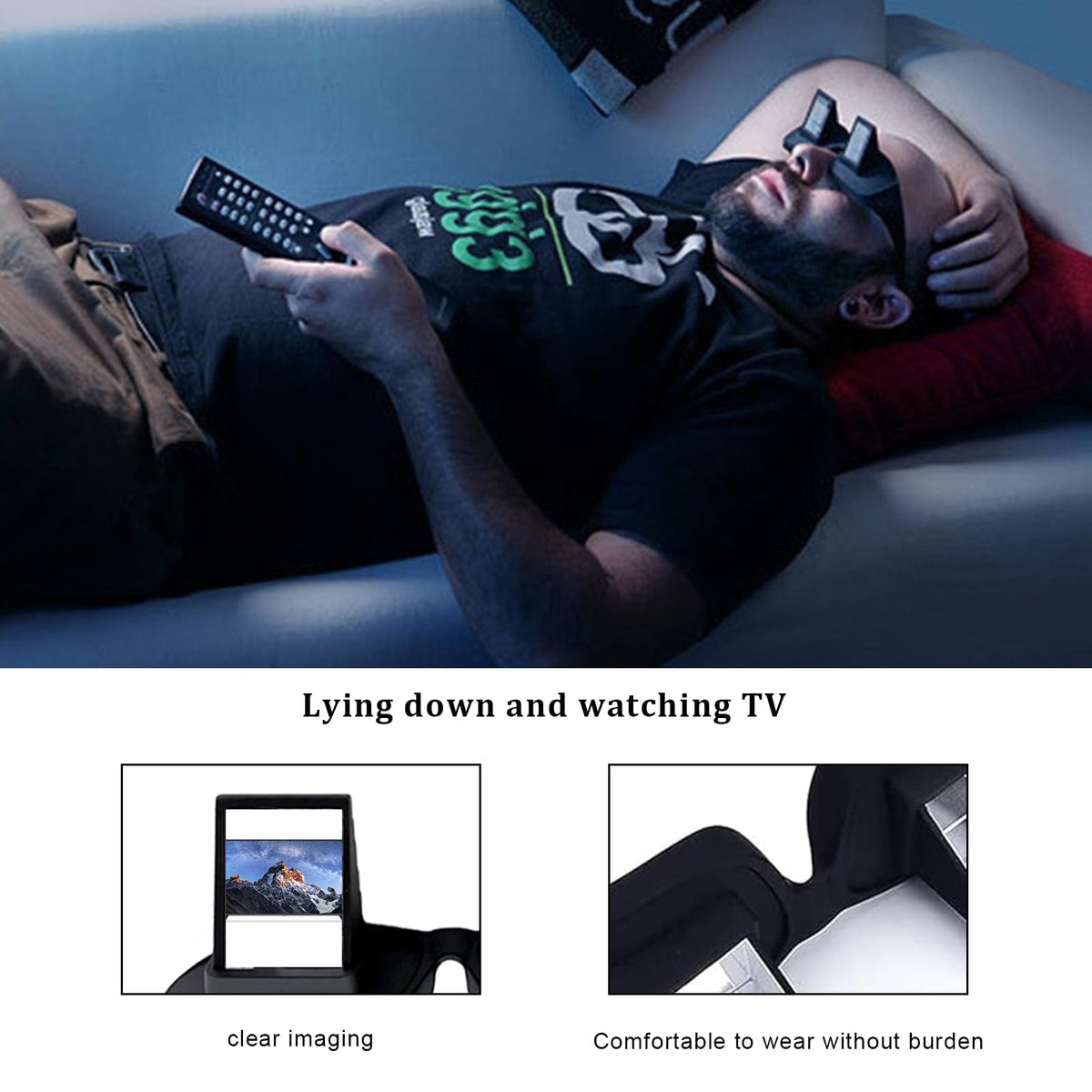 Experience comfort and clear imaging with Lazy Glasses for Reading in Bed, available at Curat Cart. Perfect for relaxed viewing.
