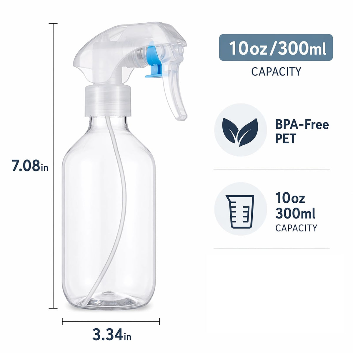 Upgrade your cleaning routine with this leakproof spray bottle, featuring a 10oz capacity and BPA-free PET design from Curat Cart.