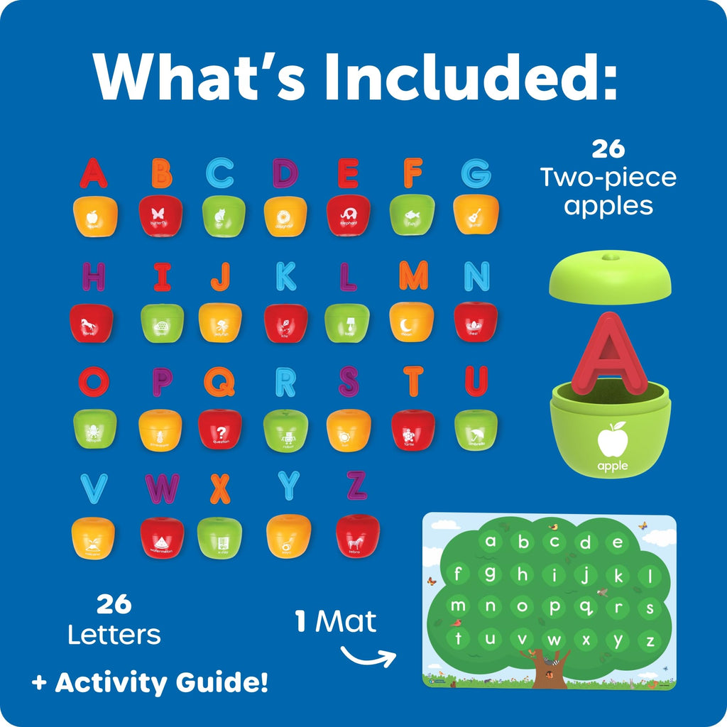 Discover the premium imported Alphabet Apple Orchard, featuring 26 letters and activity guide, available at Curat Cart.