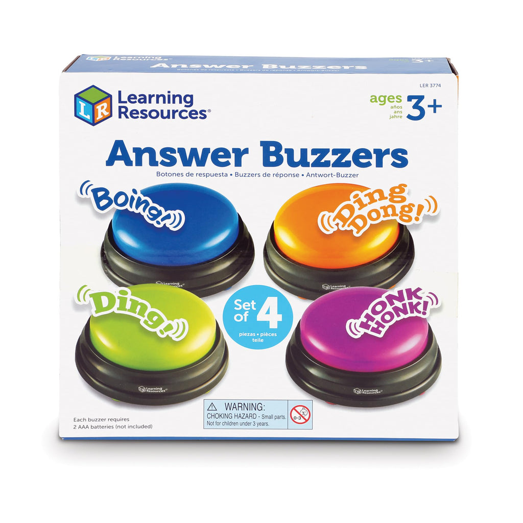 Premium imported Learning Resources Answer Buzzers set of 4, perfect for engaging activities. Available at Curat Cart.