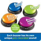 Colorful Learning Resources Answer Buzzers in official packaging, each with unique pre-recorded sounds. Available at Curat Cart.