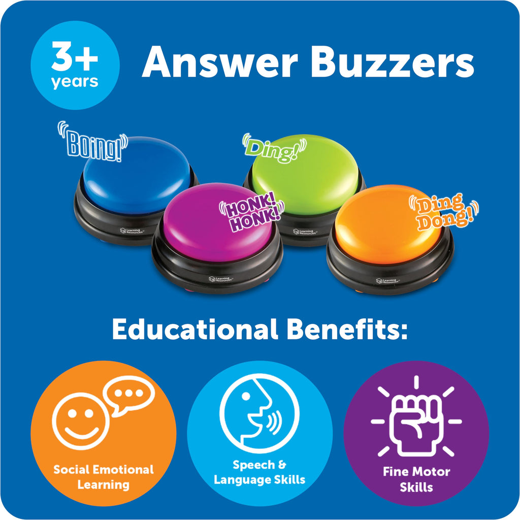 Premium imported Answer Buzzers enhance learning with vibrant colors, perfect for social, speech, and motor skills. Available at Curat Cart.