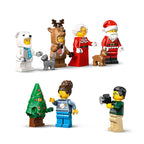Authentic LEGO 43273 set features festive minifigures including Santa, a reindeer, and holiday characters with accessories.