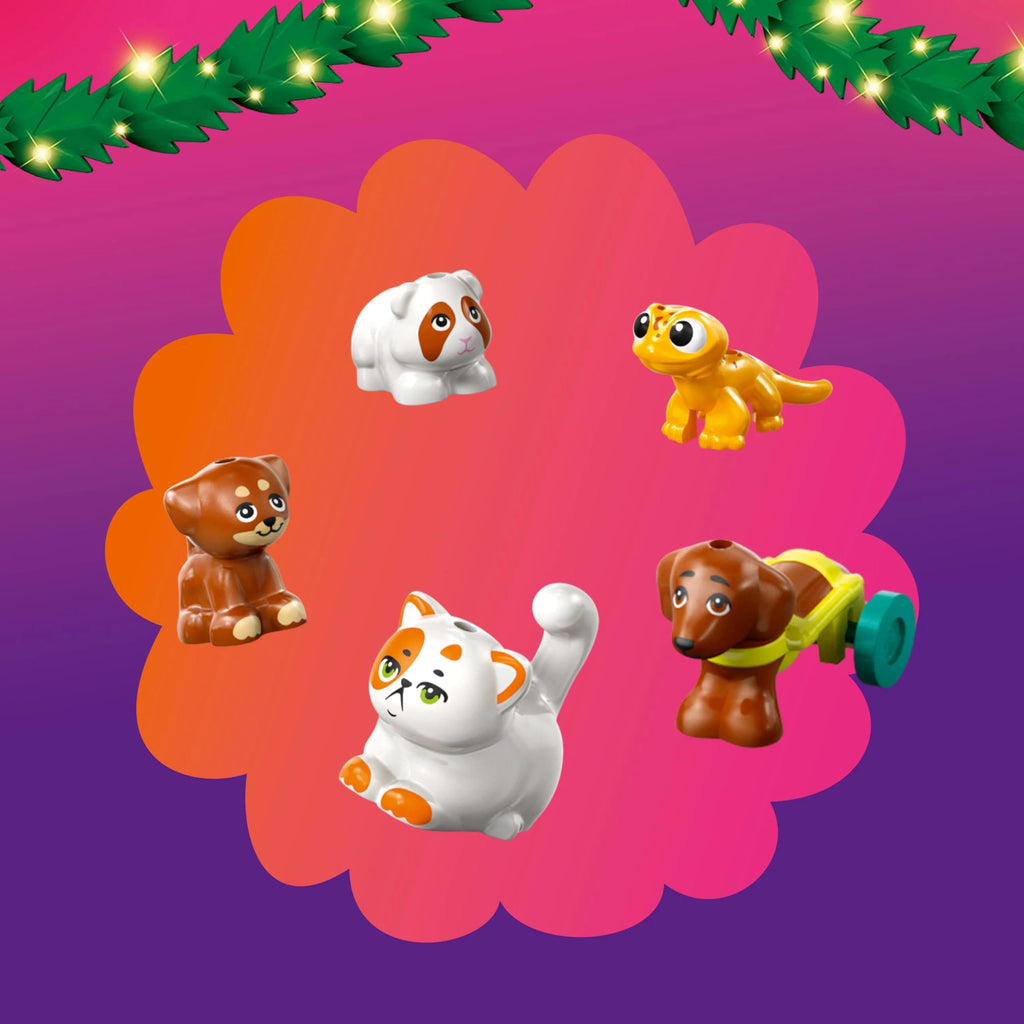 Five adorable LEGO animal figures, including a kitten, puppy, and more, perfect for imaginative play. 100% genuine Disney Princess set.