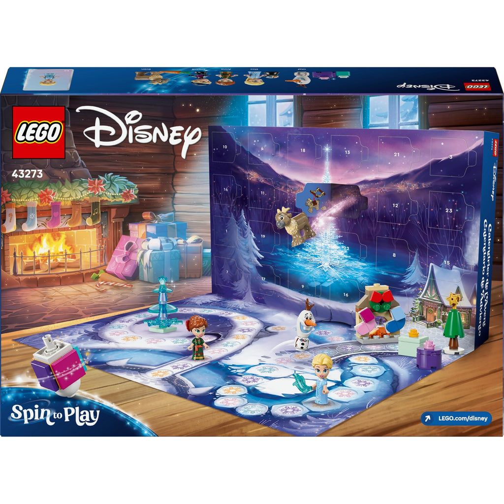 Premium imported LEGO 43273 set features Disney Princesses in a winter wonderland scene with gifts and characters.