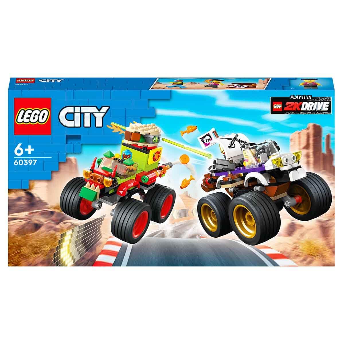 Build and race with the Lego 60397 Monster Truck Race set, featuring 301 pieces. Available online in India!