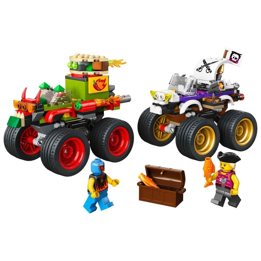 Build and race with the Lego 60397 Monster Truck Race set. Includes 301 pieces and two colorful trucks. Verified by CuratCart.