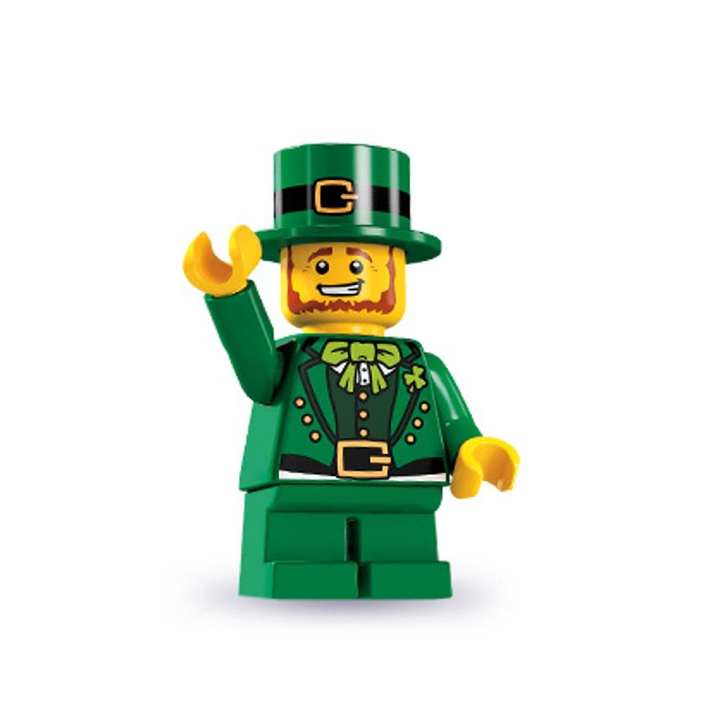 Premium imported Lego mini figure, depicting a smiling leprechaun in green attire, perfect for Marvel fans.