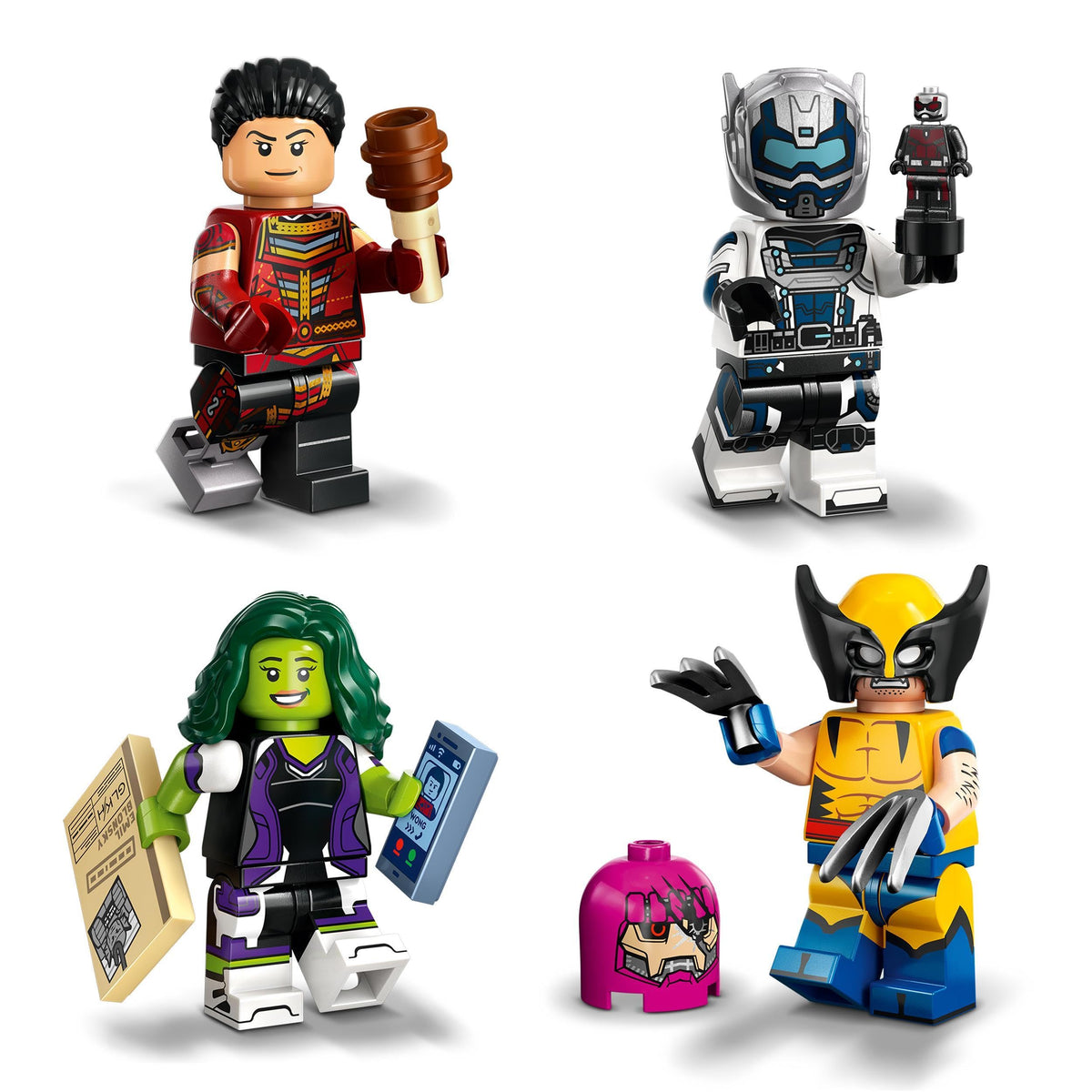 Premium imported Lego set featuring Marvel mini figures: She-Hulk, Wolverine, Ant-Man, and more. Ideal for collectors.