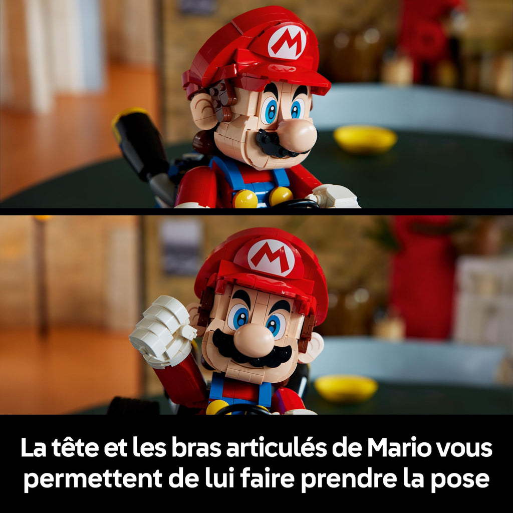 LEGO Super Mario figure with articulated arms and head, allowing for various poses. Verified by CuratCart for trust.