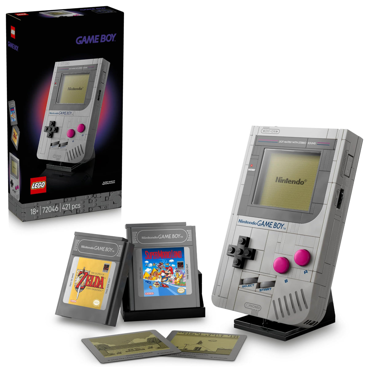 Recreate the classic Game Boy with LEGO, featuring iconic games and detailed design. Verified by CuratCart for quality.