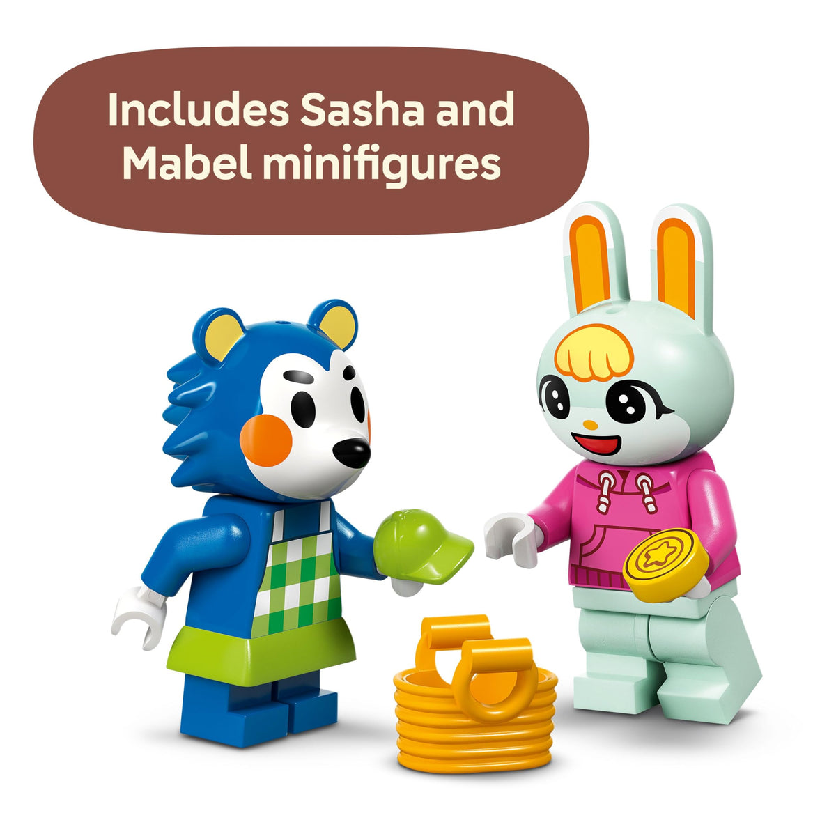 LEGO set includes Sasha and Mabel minifigures with accessories and gold coins, perfect for fans. Verified by CuratCart.