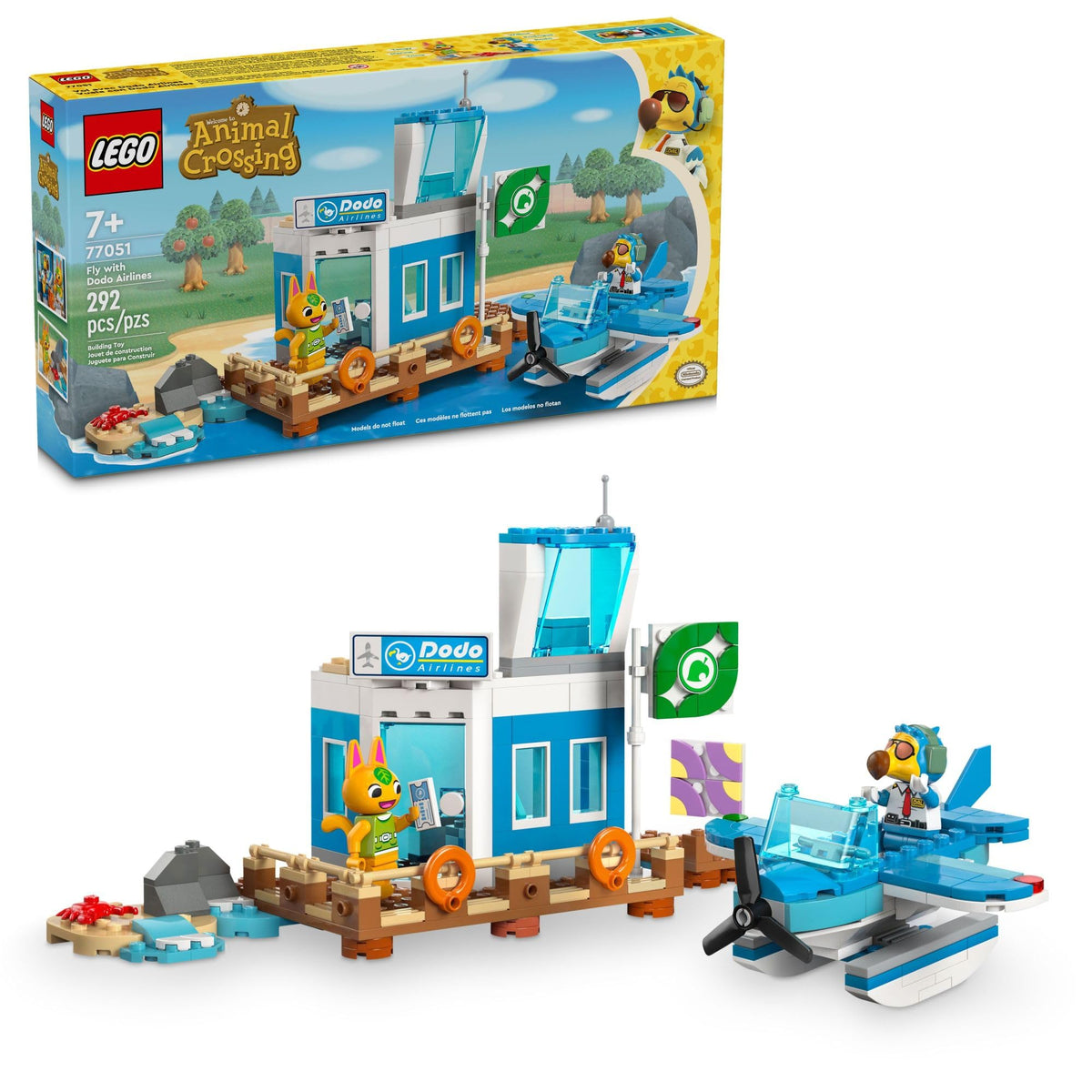 Build the Dodo Airlines from Animal Crossing with this authentic LEGO set featuring 292 pieces and colorful characters.