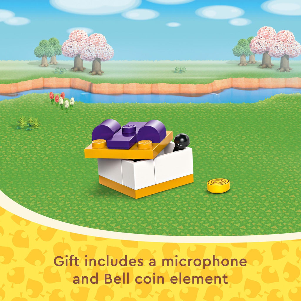 Celebrate Julian’s Birthday with a LEGO gift set featuring a microphone and a Bell coin element, perfect for Animal Crossing fans.