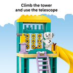 100% Genuine LEGO Bluey Playground set featuring Bluey with a slide, telescope, and interactive elements to engage kids.