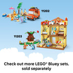 LEGO Bluey Playground Fun set features Bluey and Bingo, available online. Order now for creative playtime adventures!