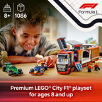 Explore the LEGO City F1 Truck set with RB20 & AMR24 cars, ideal for ages 8+. Available online now!