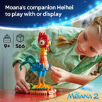 Build and display Moana's companion Heihei with 566 pieces. Available online now for LEGO fans ages 9 and up!