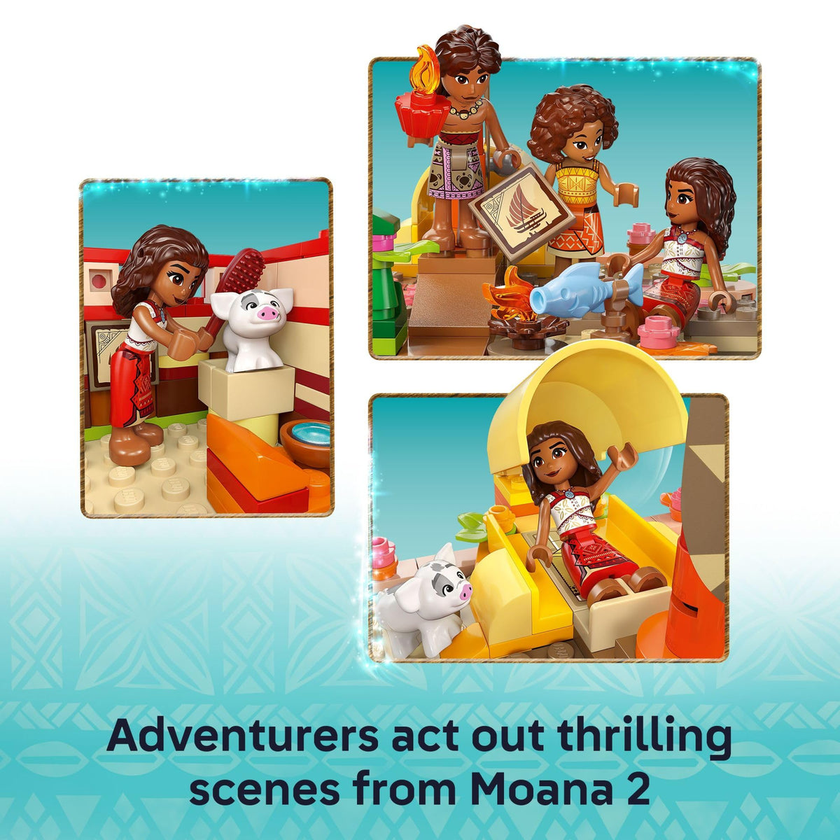 Experience thrilling Moana adventures with this premium LEGO set, featuring iconic characters and vibrant scenes from Moana 2.
