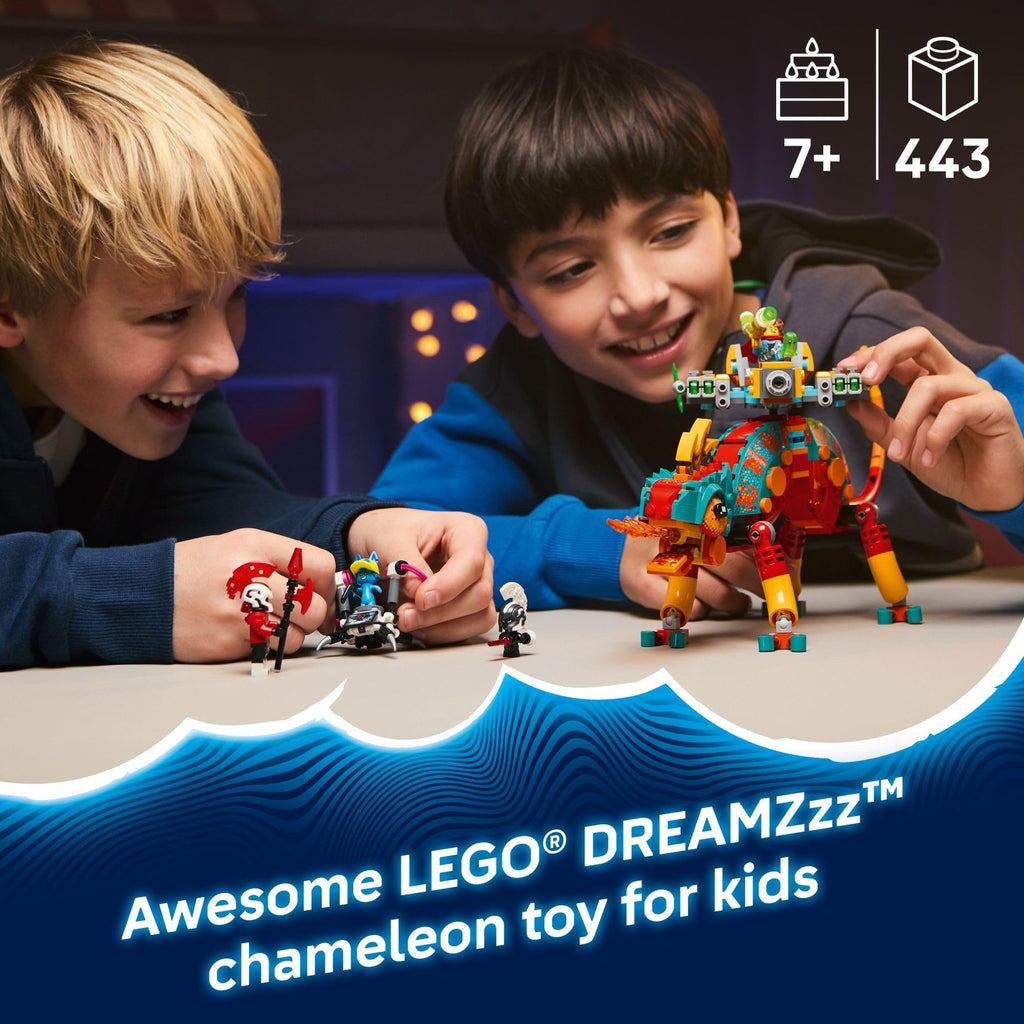 Available in India, order LEGO DREAMZzz Mateo’s Fire Chameleon Bui online. Perfect for kids aged 7 and up!